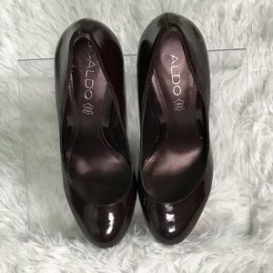 Vero Cuoio ALDO Dark chocolate patent leather pump